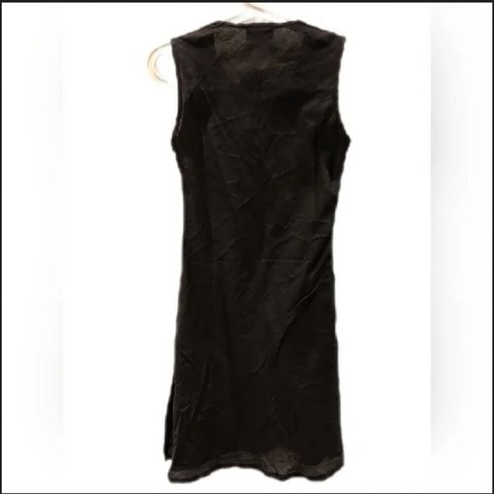 NWT BOHO %100 Cotton Slimming Swim Coverup Black Embroidered Deep V-Neck - Picture 5 of 12